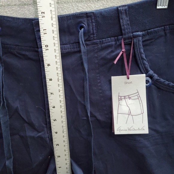 Gloria‎ Vanderbilt Women Shorts 18 Blue Chino Stretch Pockets Drawstring NWT - Picture 5 of 9
